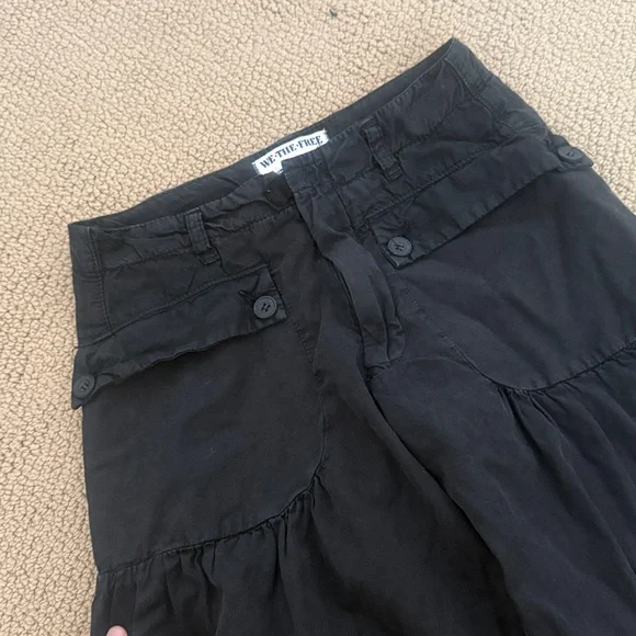 NWOT free people We The Free Black lotus baggy low rise pants size 24W - Picture 5 of 8